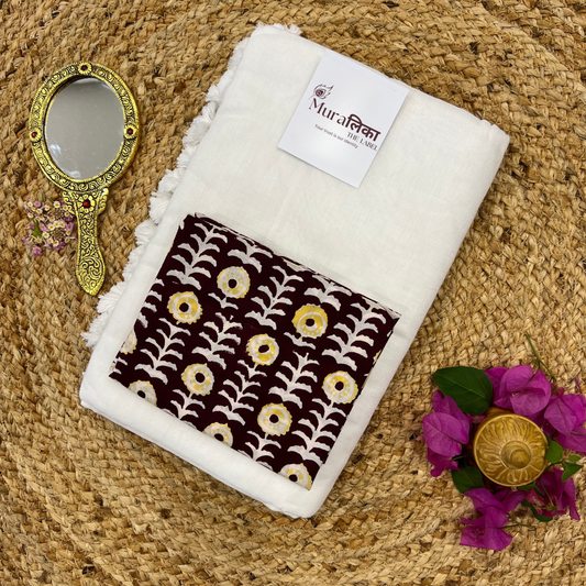 Muralika White Handloom Saree