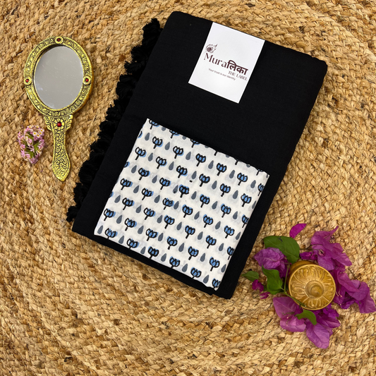 Muralika Black Handloom Saree