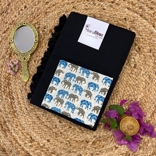 Muralika Black Handloom Saree