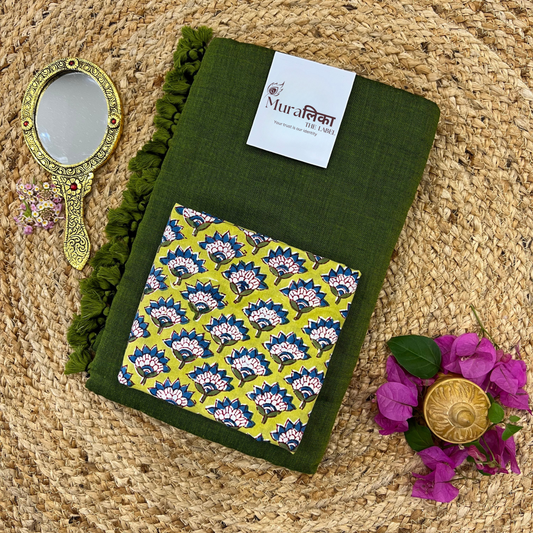 Muralika Mehendi Green Handloom Saree